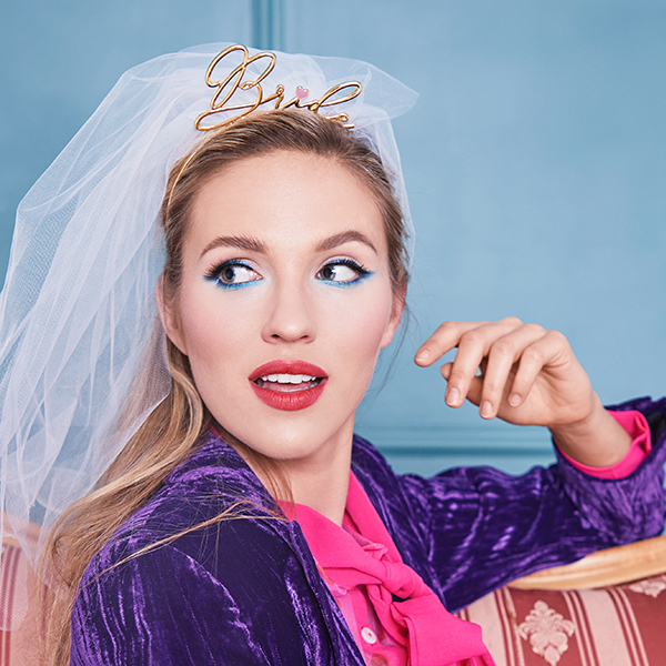 Μεταλλική Στέκα για Βachelorette Party “Bride” Gold Πέπλο