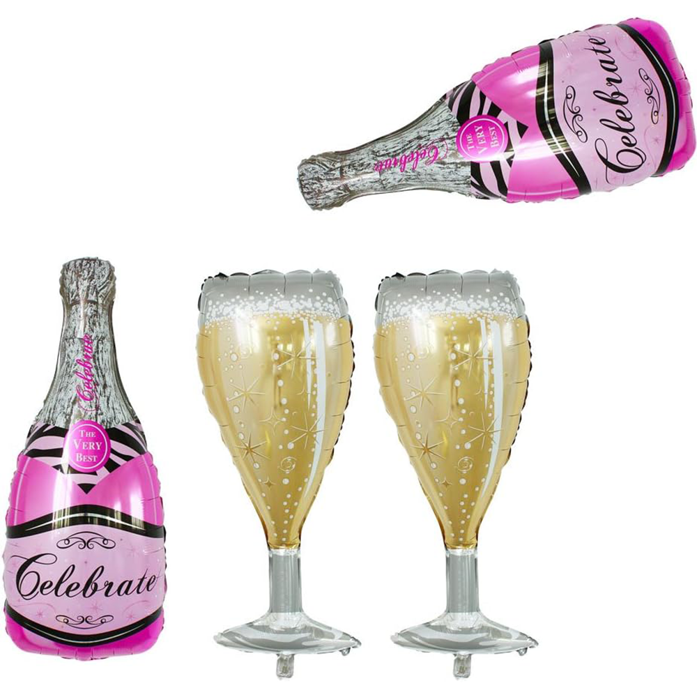 Μπαλόνι Μπουκάλι Σαμπάνιας Celebrate Foil Ροζ 1 τεμ