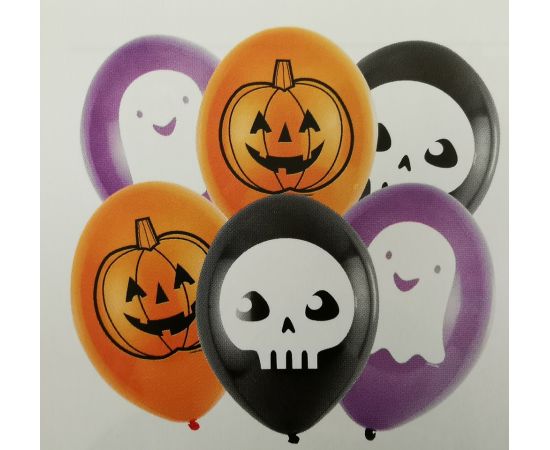 Μπαλόνι λατέξ Hallo-ween Friends 22εκ 6τεμ