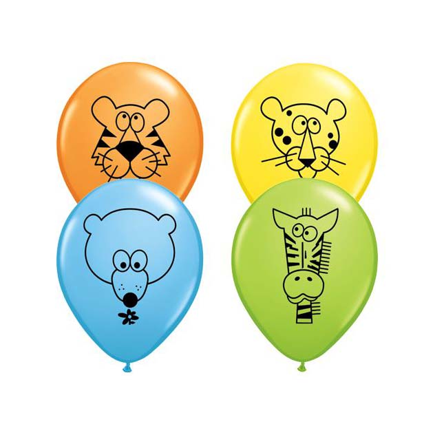 Μπαλόνια ζωάκια της ζούγκλας 28εκ 5τμχ
