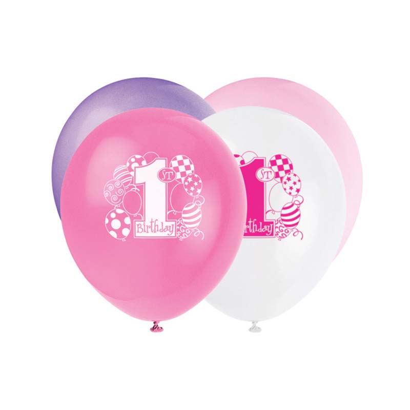Μπαλόνια σε τέσσερα χρώματα για πρώτα γενέθλια