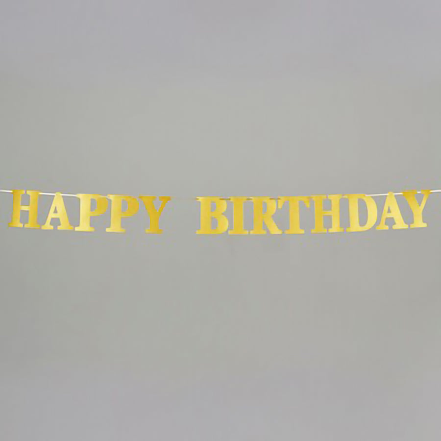 Γιρλάντα Happy Birthday 3m χρυσό γκλίτερ