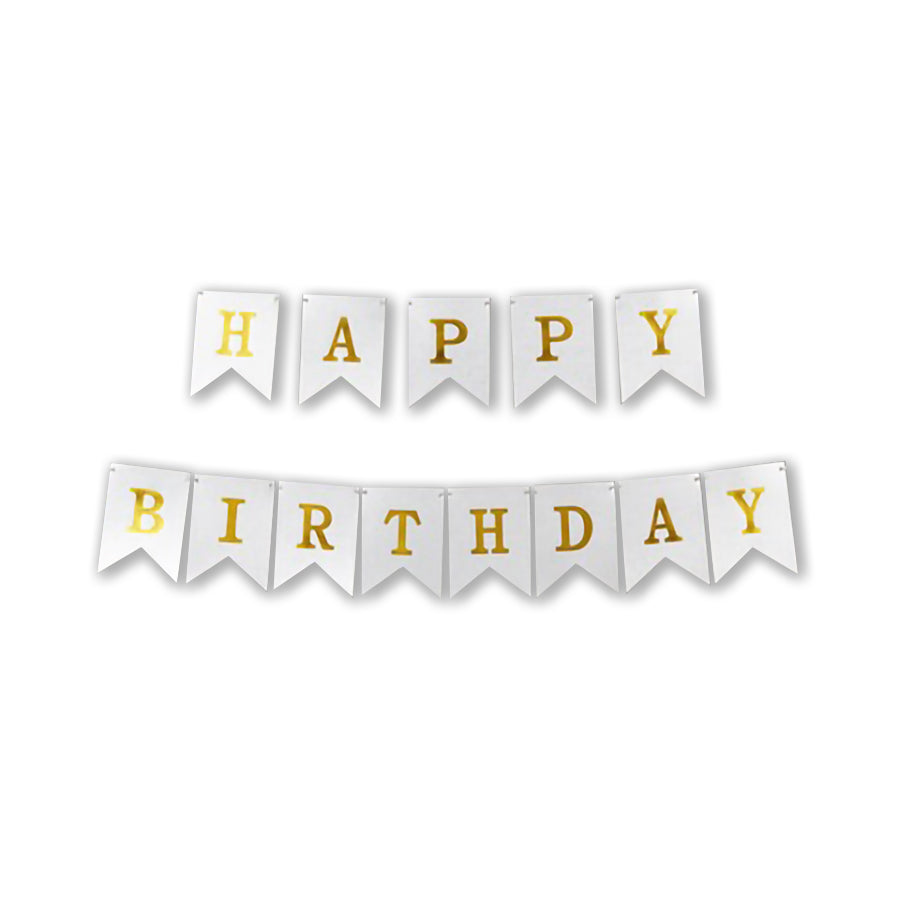 Γιρλάντα σημαιάκια Happy Birthday 3m ασημί