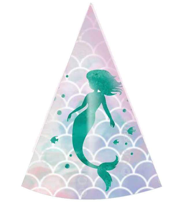 Χάρτινα καπελάκια μαγική γοργόνα 6τεμ.