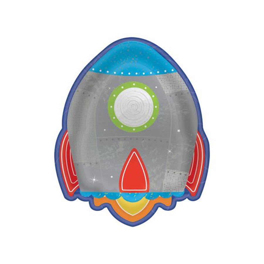 Χάρτινο πιάτο διαστημόπλοιο 17x22εκ 8τεμ