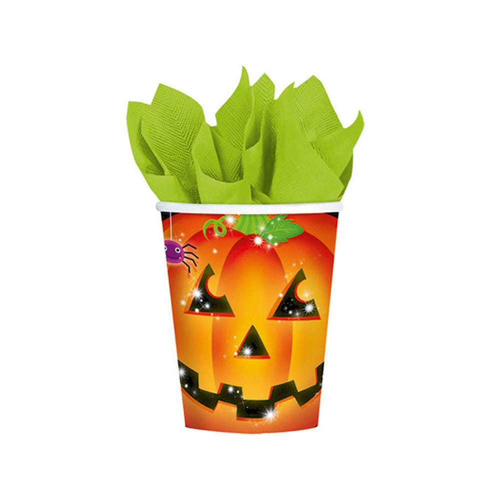 Χάρτινα ποτήρια Κολοκύθα Halloween 8τεμ