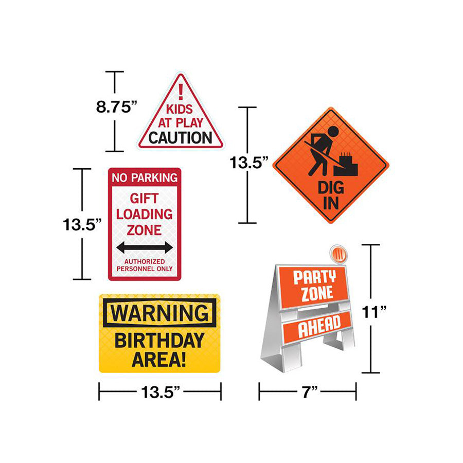Χάρτινο σετ διακοσμητικών Construction 5τεμ