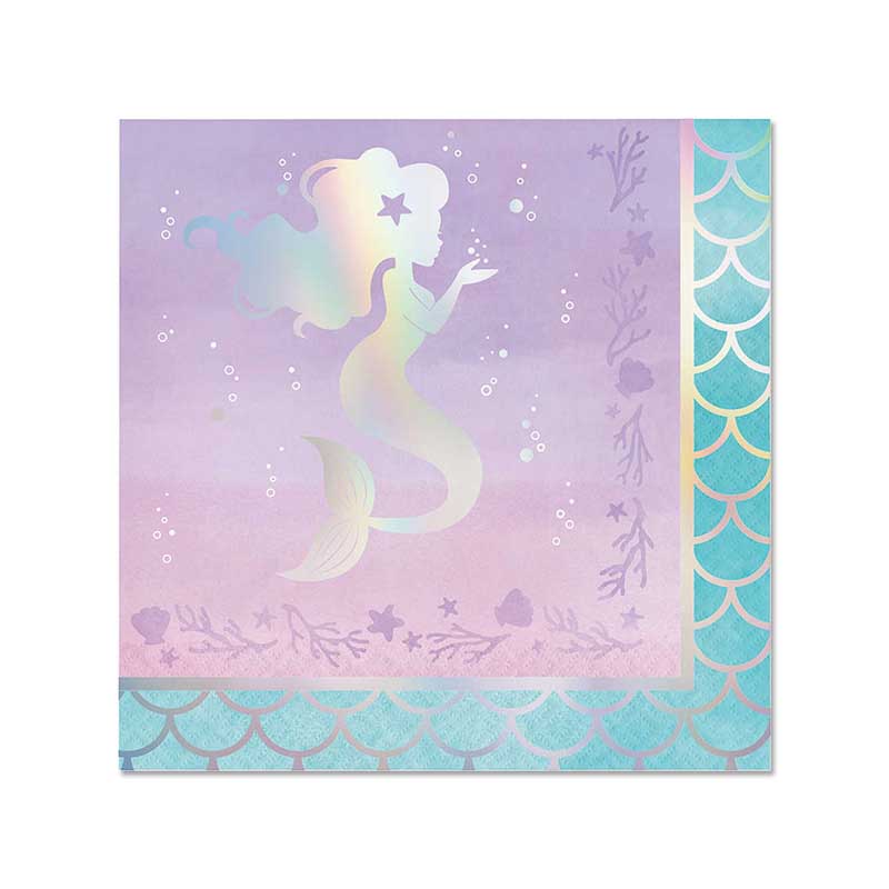 Χαρτοπετσέτες γοργόνα σε ιριδίζον χρώματα