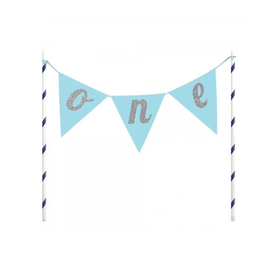 Διακοσμητικό τούρτας πρώτα γενέθλια ONE μπλε