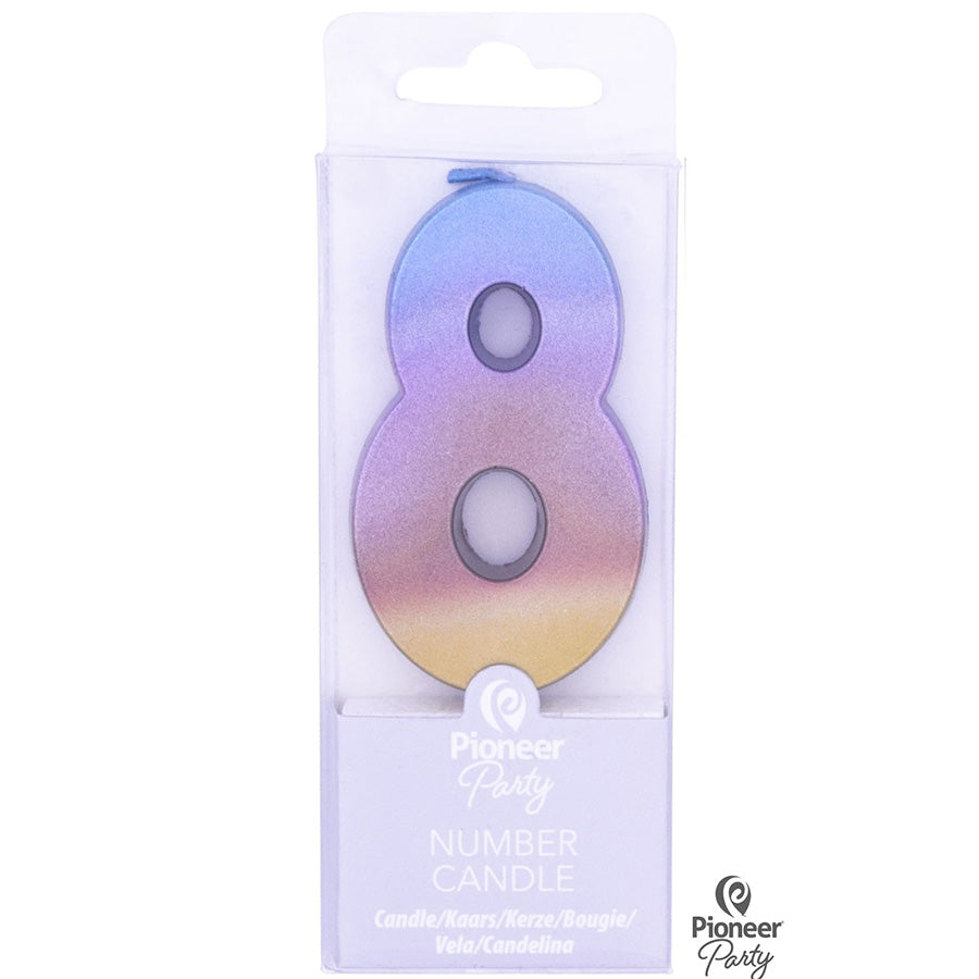 Κερί Νούμερο 8 Rainbow Ombre