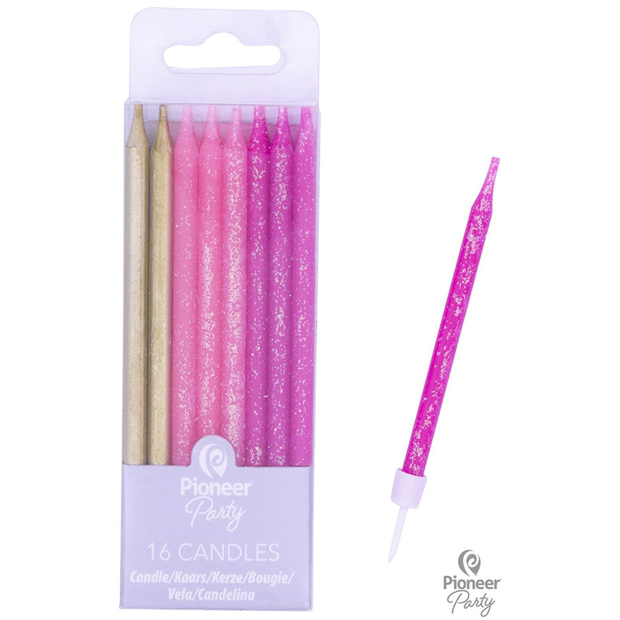 Κεριά Ροζ Φούξια Χρυσό 7.5εκ