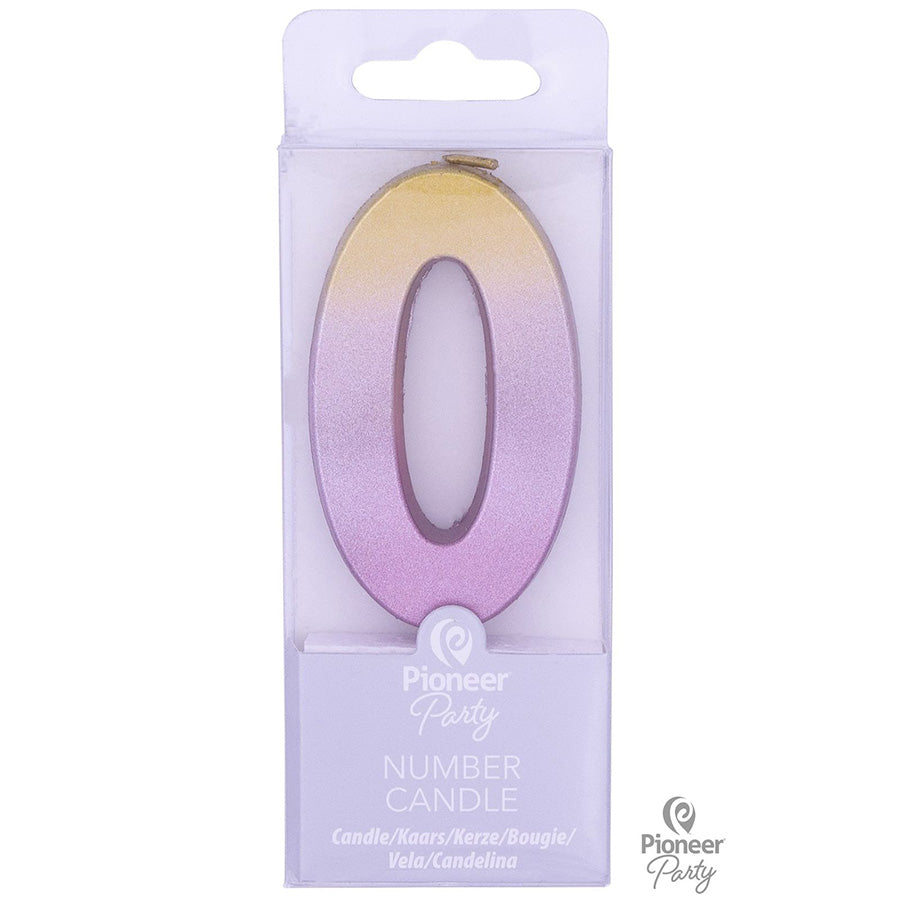 Κερί Νούμερο 0 Ροζ Χρυσό Ombre