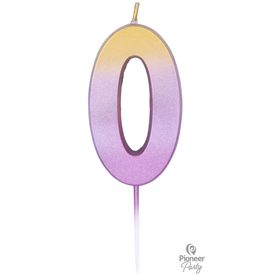 Κερί Νούμερο 0 Ροζ Χρυσό Ombre