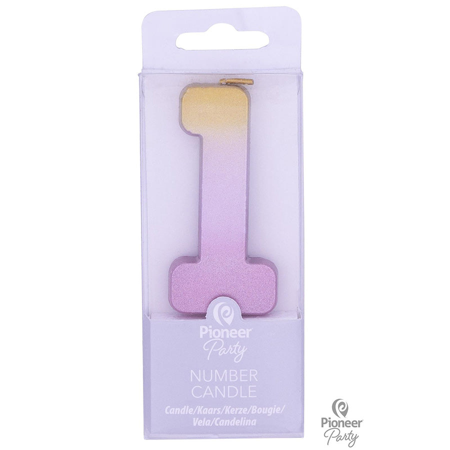 Κερί Νούμερο 1 Ροζ Χρυσό Ombre