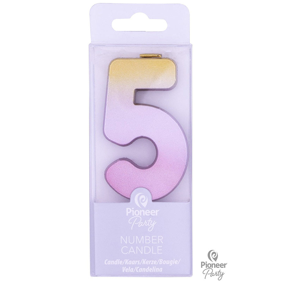 Κερί Νούμερο 5 Ροζ Χρυσό Ombre