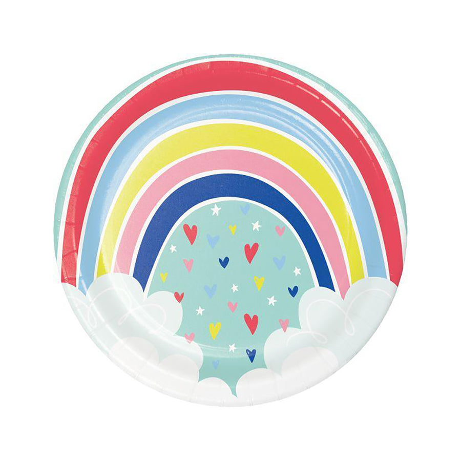 Χάρτινα πιάτα φαγητού Over the Rainbow 8τεμ