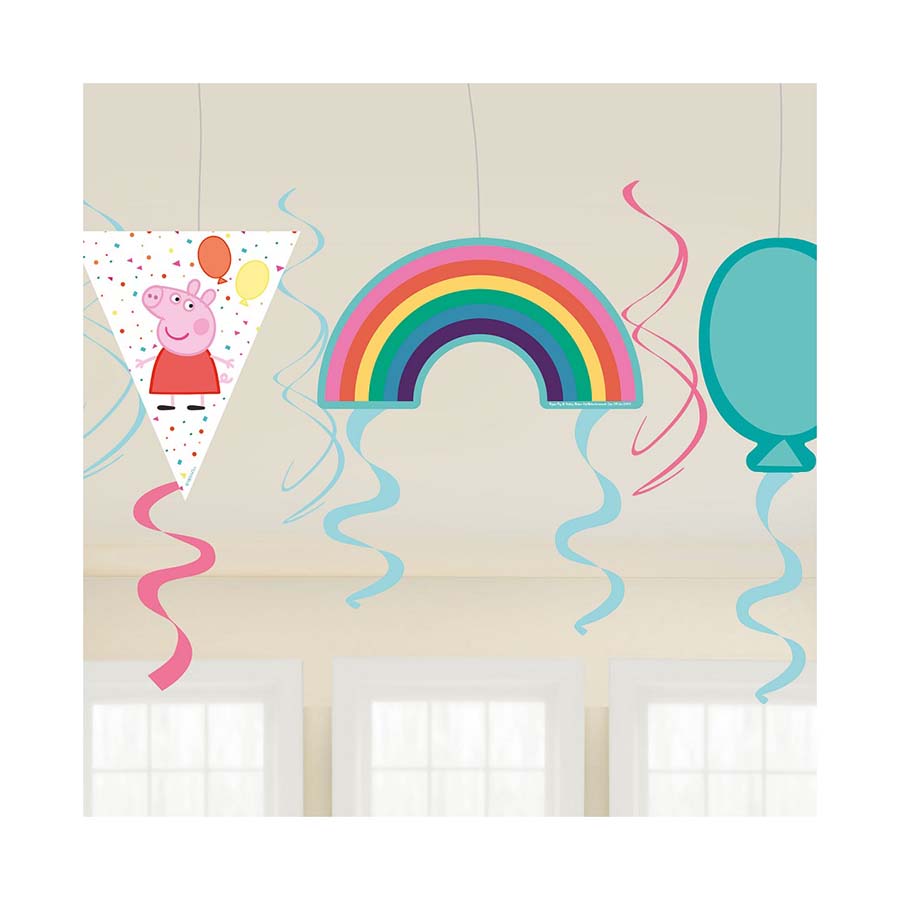 Κρεμαστά Διακοσμητικά σπιράλ Peppa Pig 6 τεμ