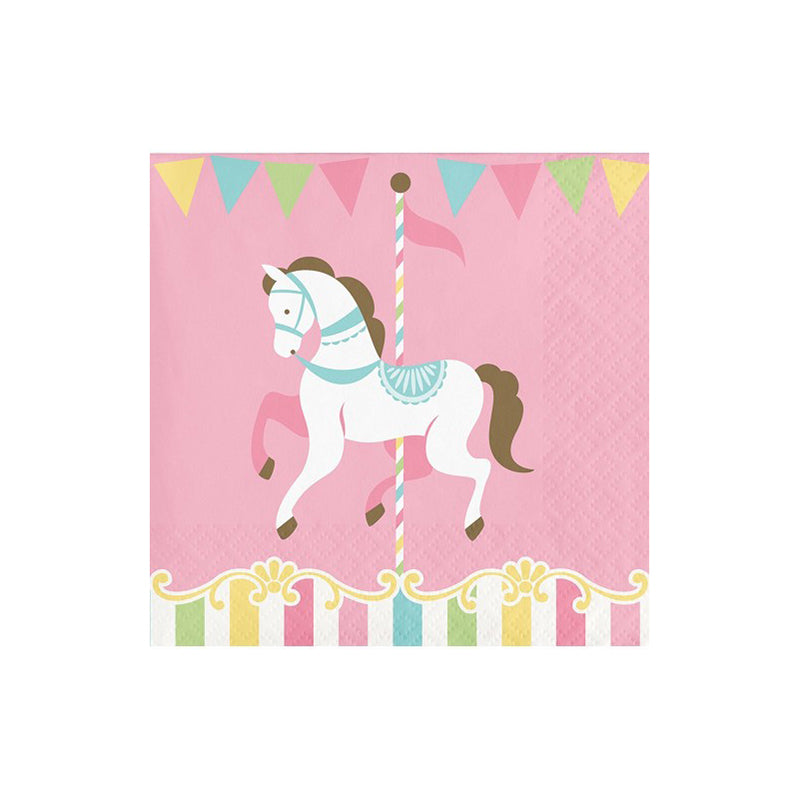 Μικρή χαρτοπετσέτα γλυκού με θέμα Carousel