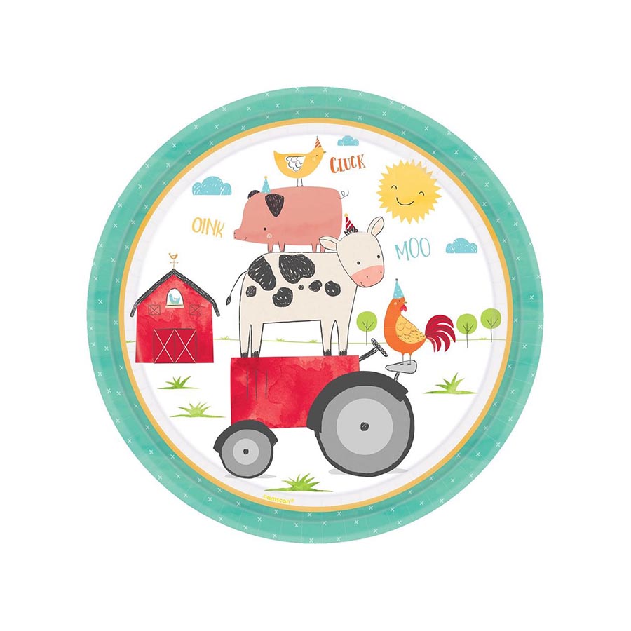 Πιάτα χάρτινα φαγητού Ζωάκια Φάρμας Barnyard Birthday / 8 τεμ