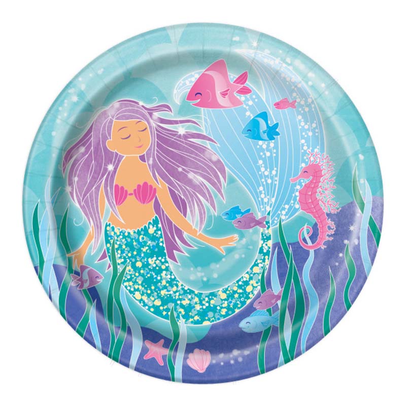 Χάρτινο πιάτο φαγητού με θέμα μικρή γοργόνα