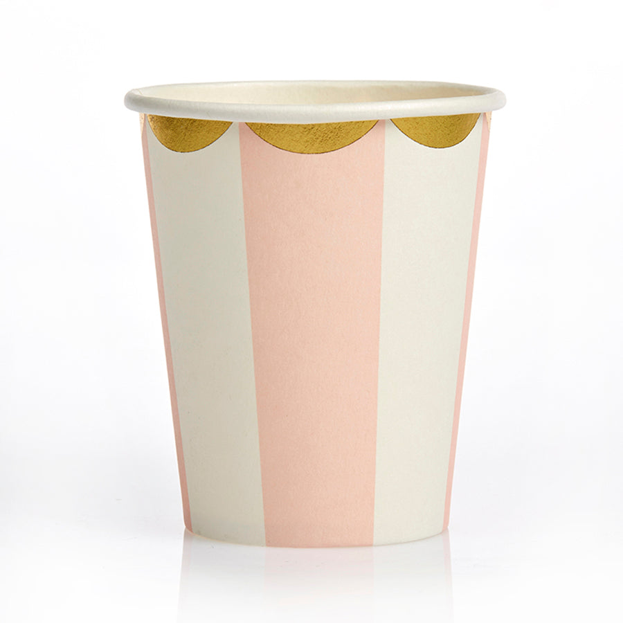 Ποτήρι ρίγα ροζ 10τμχ