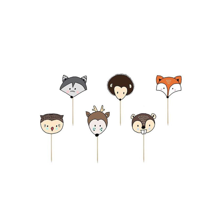 Σετ για Cupcakes Ζωάκια του Δάσους 6 τεμ.