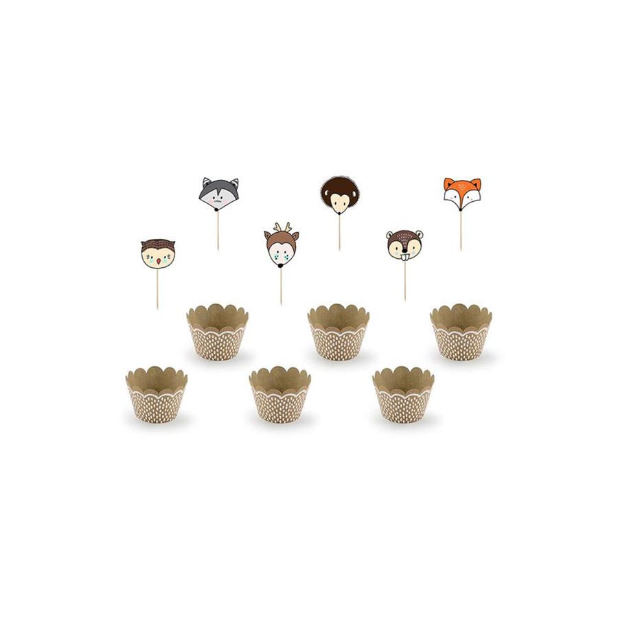 Σετ για Cupcakes Ζωάκια του Δάσους 6 τεμ.