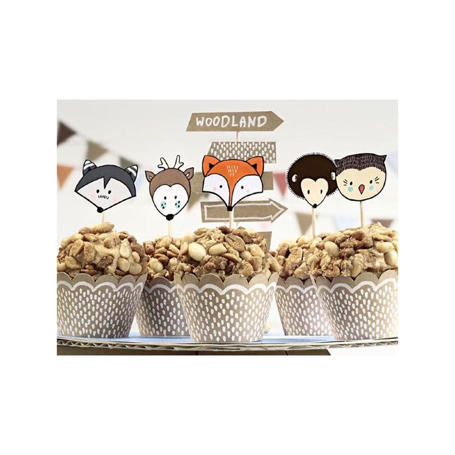 Σετ για Cupcakes Ζωάκια του Δάσους 6 τεμ.