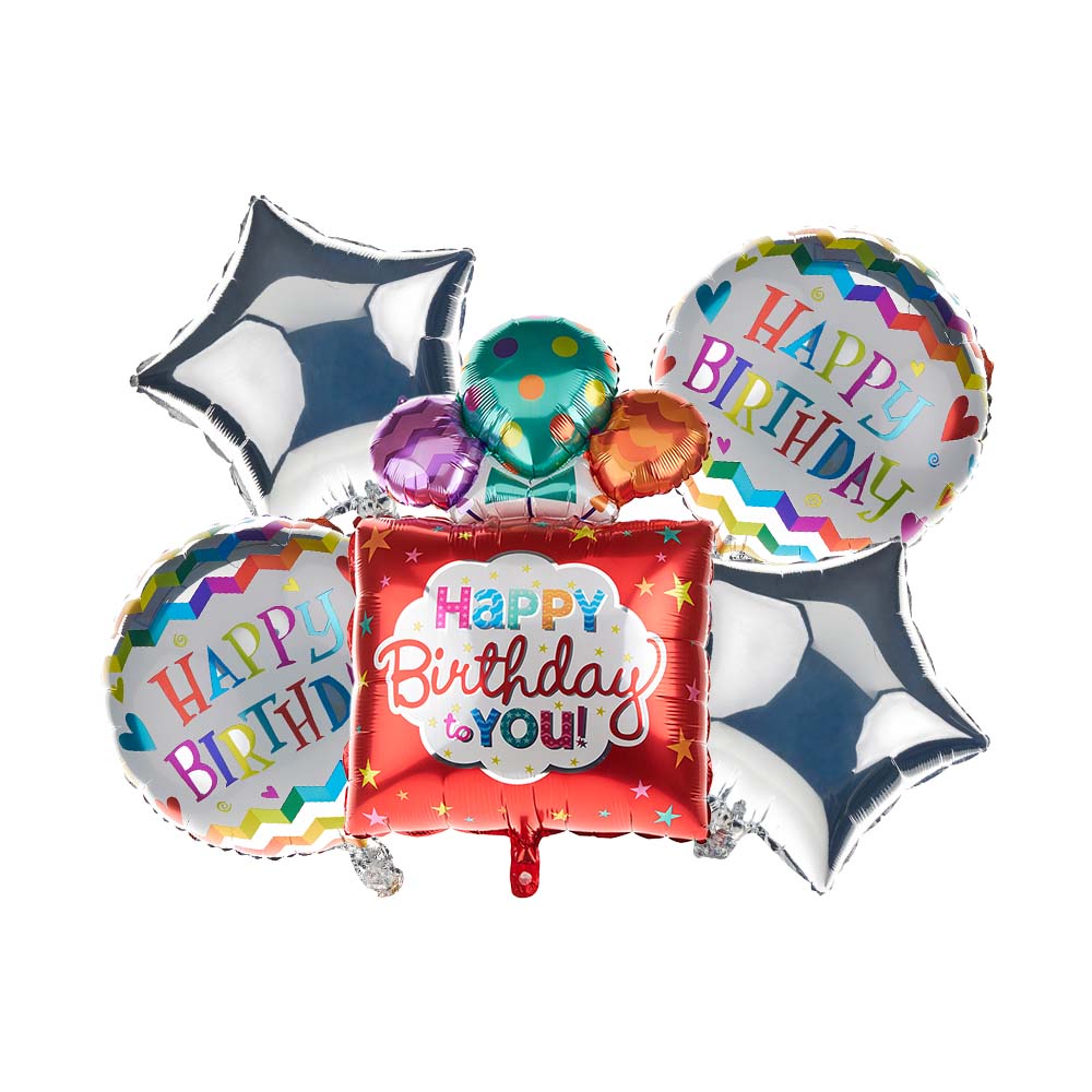 Σετ μπαλόνια φόιλ Happy Birthday 5τεμ
