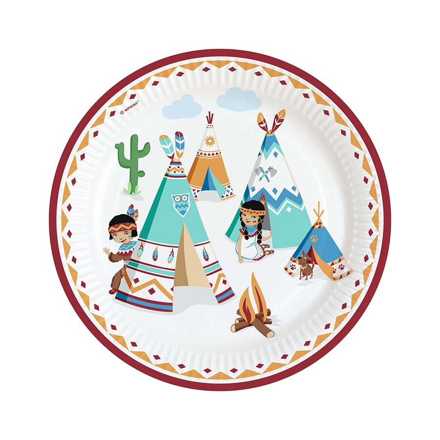 Χάρτινα πιάτα φαγητού μικρός ινδιάνος 23εκ 8τεμ