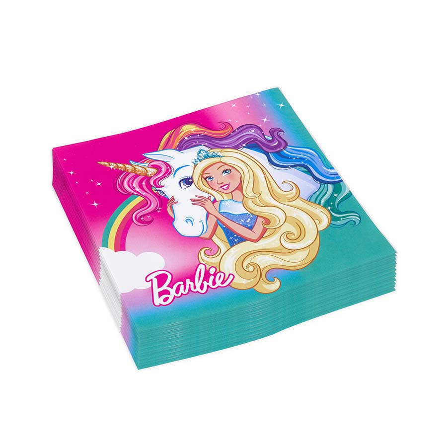 Χαρτοπετσέτες φαγητού με θέμα Barbie 20τεμ