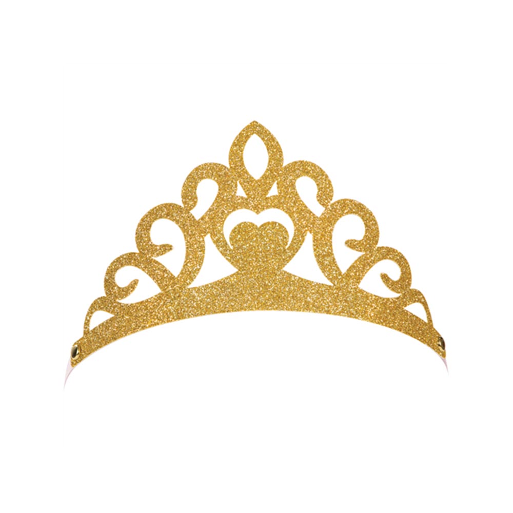 Τιάρα πριγκίπισσας χρυσή γκλίτερ 8τεμ
