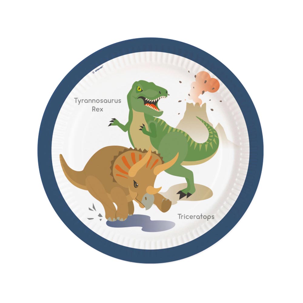 Πιάτα φαγητού με θέμα δεινοσαύρους 8τεμ