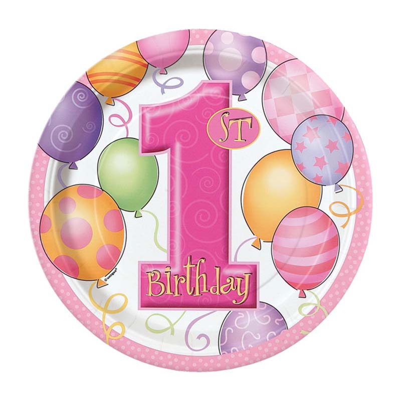 Χάρτινα πιάτα φαγητού με θέμα χαρούμενα πρώτα γενέθλια