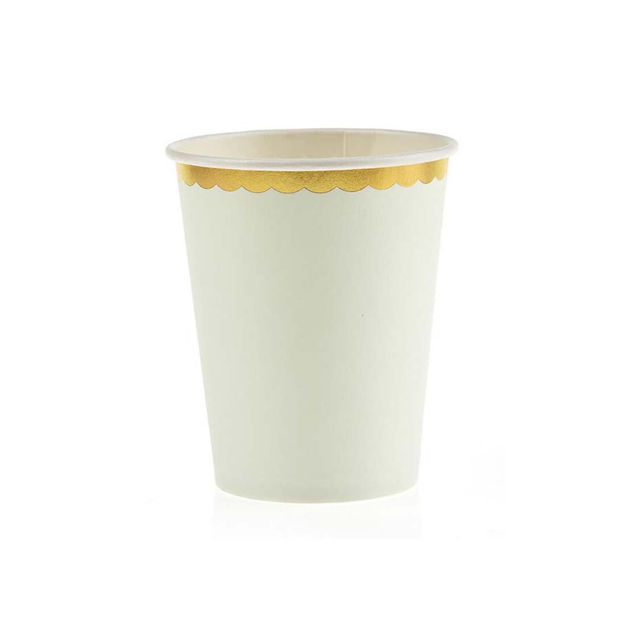 Χάρτινο ποτήρι χρυσό συννεφάκι μιντ 10τεμ