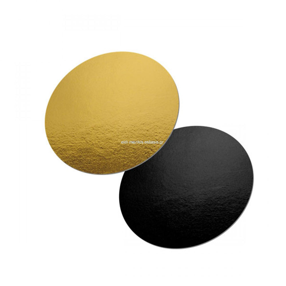 Χάρτινος δίσκος τούρτας διπλής όψεως χρυσό μαύρο 30εκ.