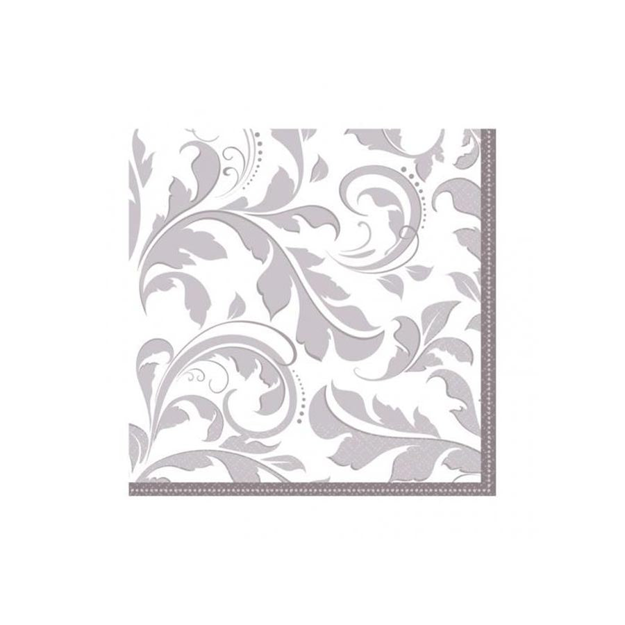 Χαρτοπετσέτες φαγητού Ασημί Elegant