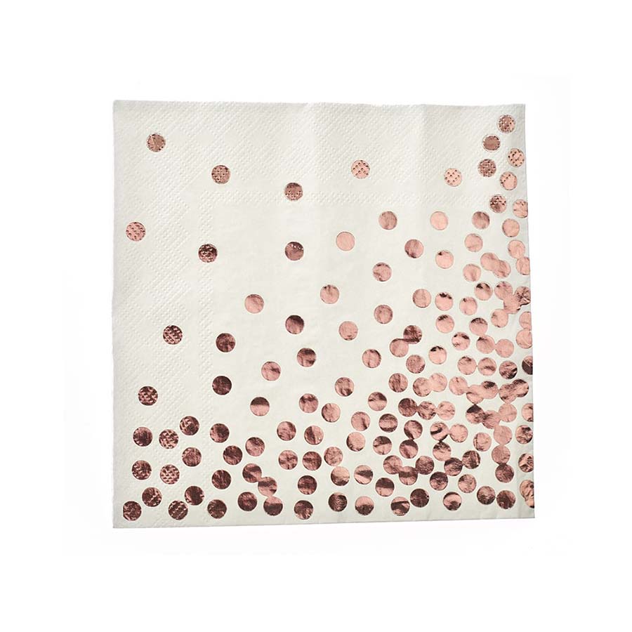 Χαρτοπετσέτες λευκές με χάλκινο πουά 20τεμ