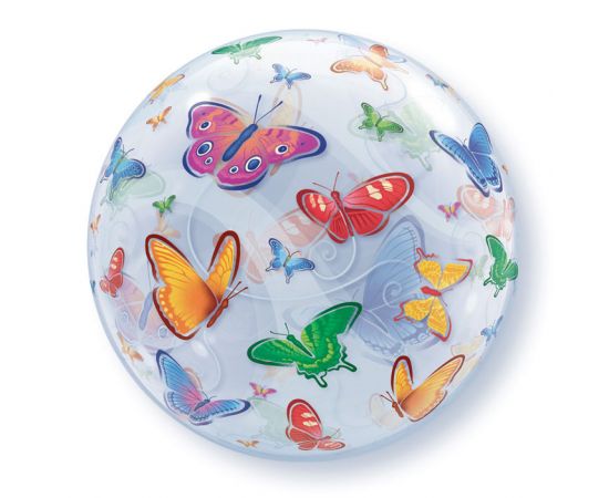 Μπαλόνι bubble 56εκ. με πεταλούδες 1τεμ.