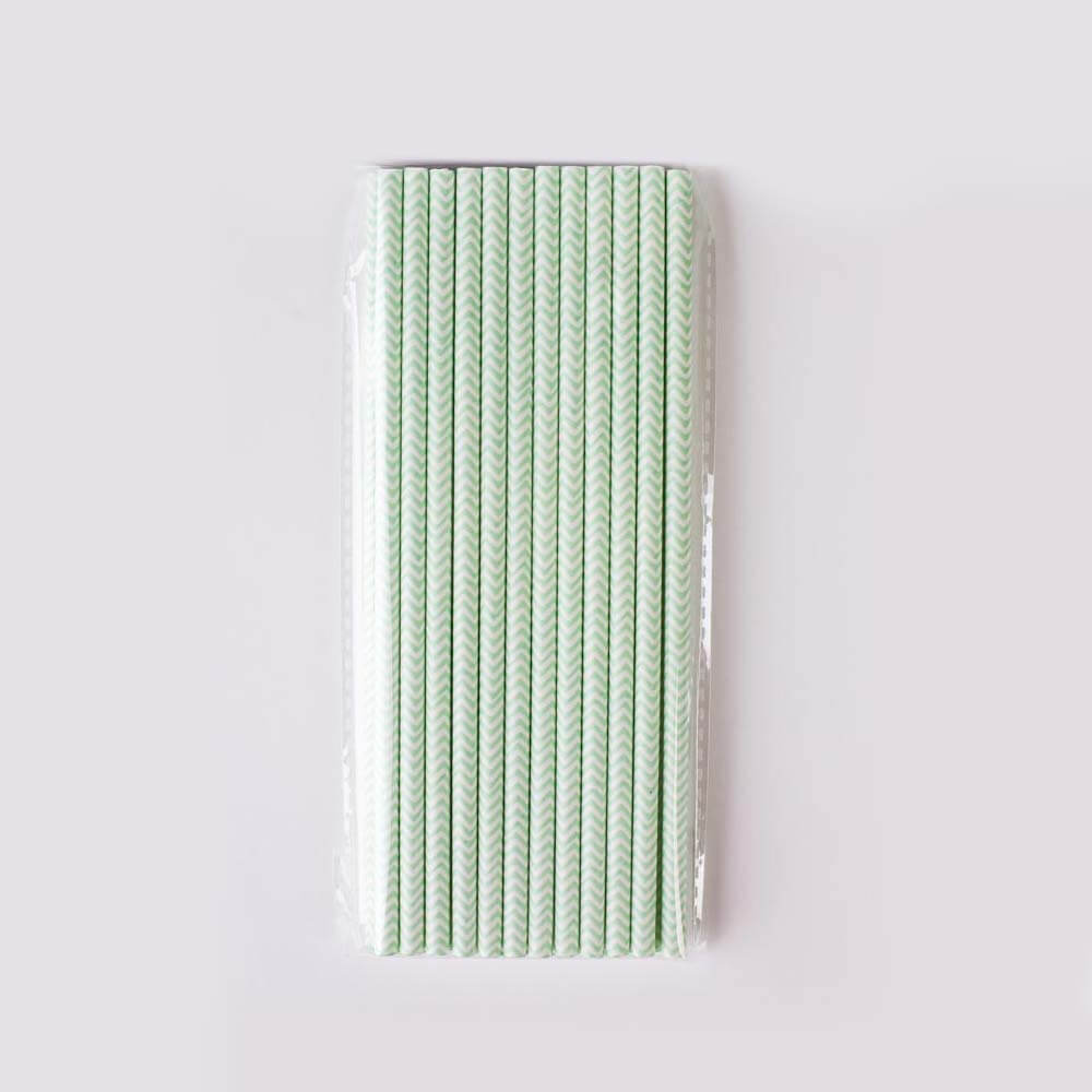 Χάρτινα καλαμάκια με μιντ zigzag μοτίβο