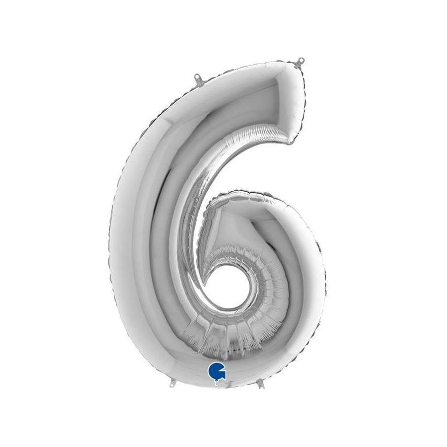 Μπαλόνι Ασημί Αριθμός '6' 100εκ