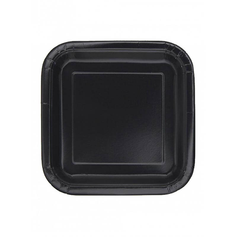 Πιάτο χάρτινο φαγητού σε μαύρο χρώμα 23 εκ