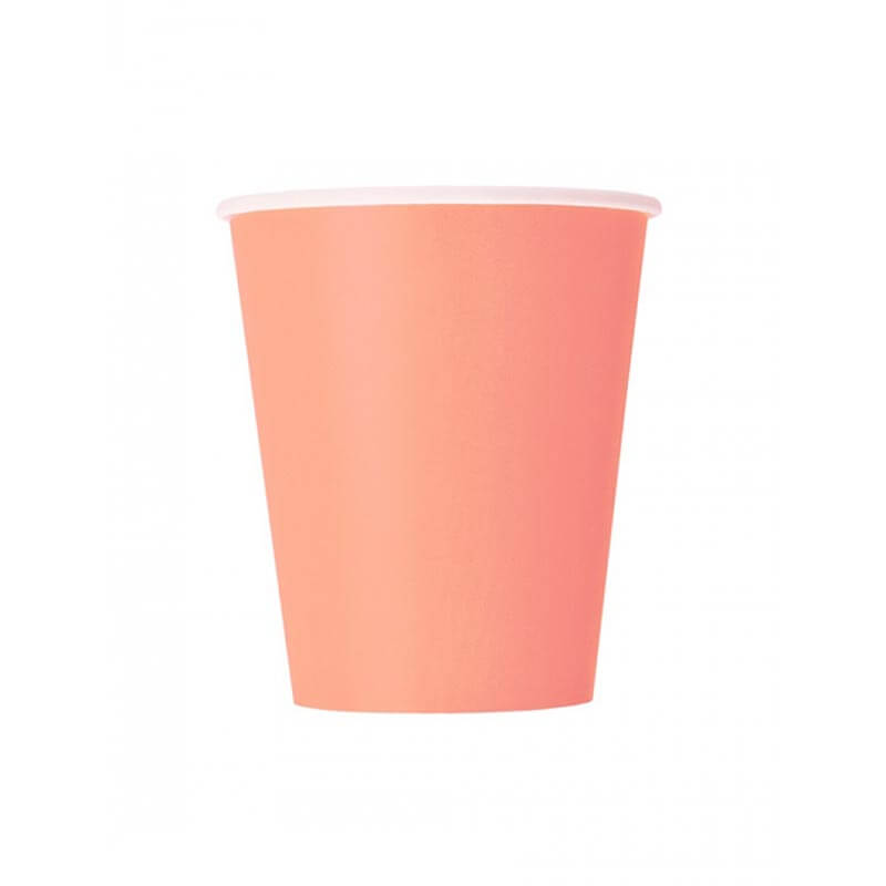 Ποτήρι χάρτινο σε κοραλί χρώμα 9 εκ