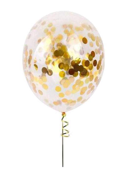Μπαλόνια διάφανα με χρυσό κομφετί 6τεμ. 