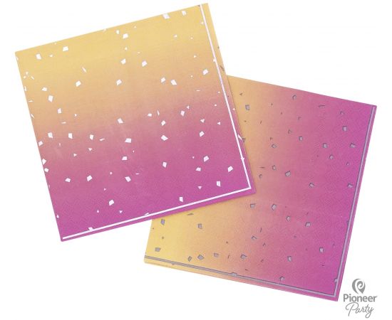 Χαρτοπετσέτες φαγητού 33εκ. Ροζ Χρυσό Ombre 16τεμ.