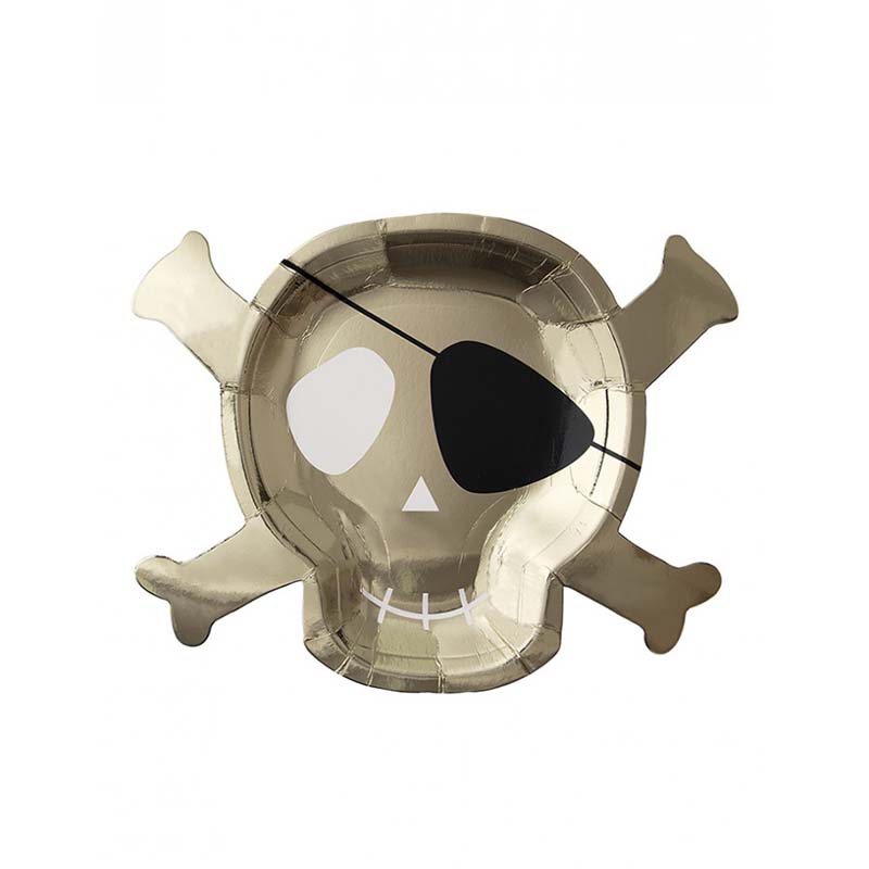 Χάρτινα πιάτα σε σχήμα κρανίο πειρατή