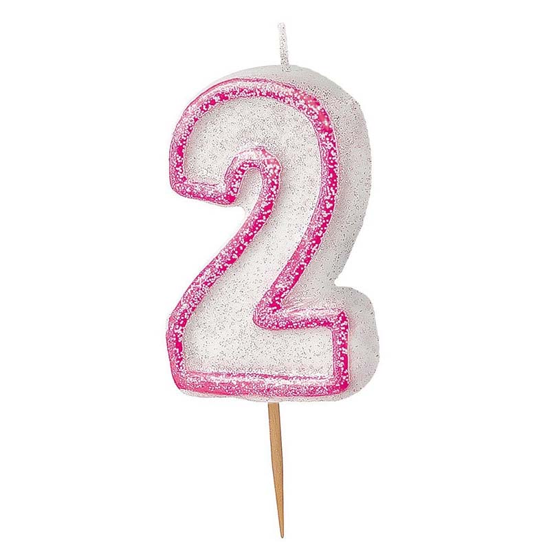 Κεράκι νούμερο 2 με κόκκινο περίγραμμα