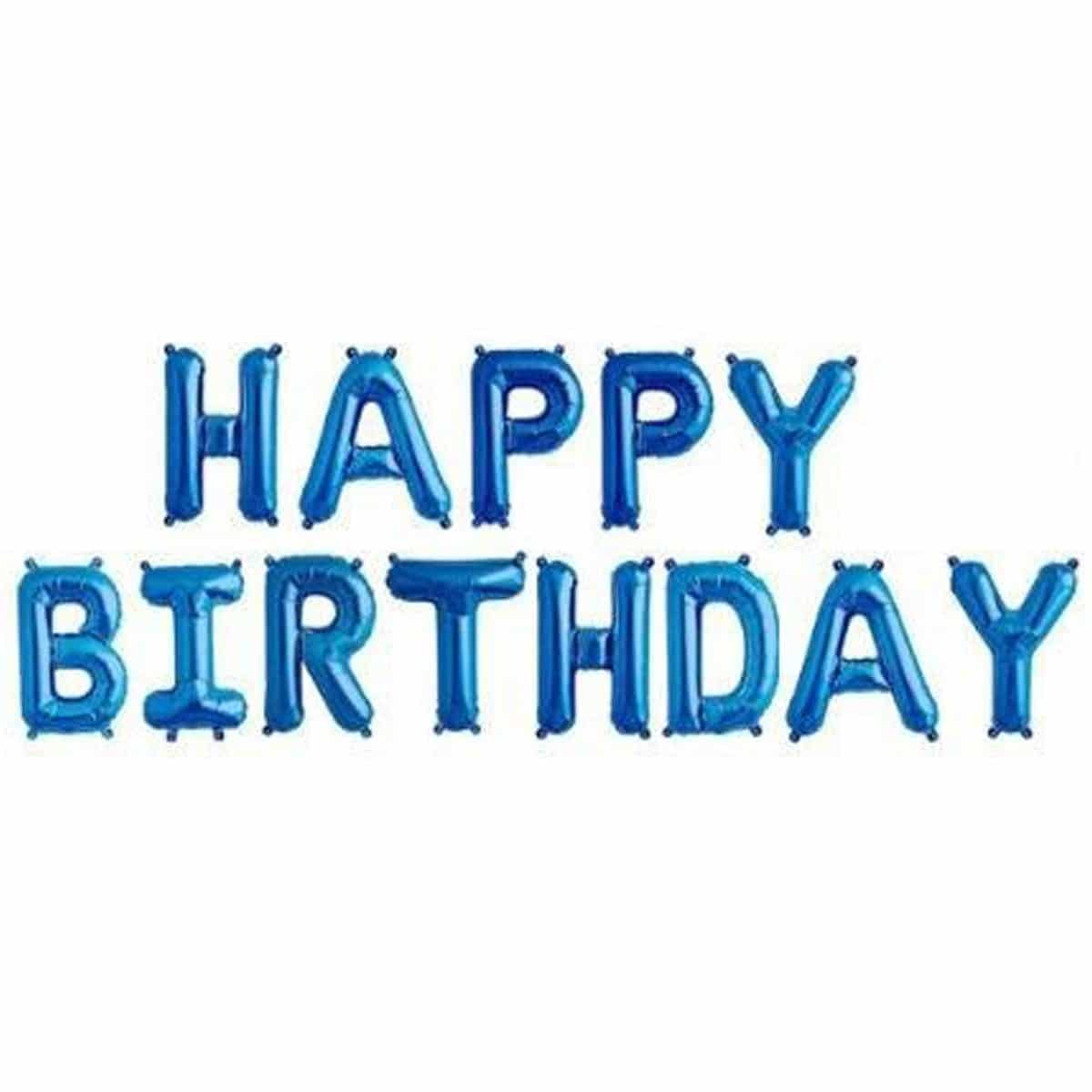 Μπαλόνια φράση Happy Birthday μπλε 13τεμ.