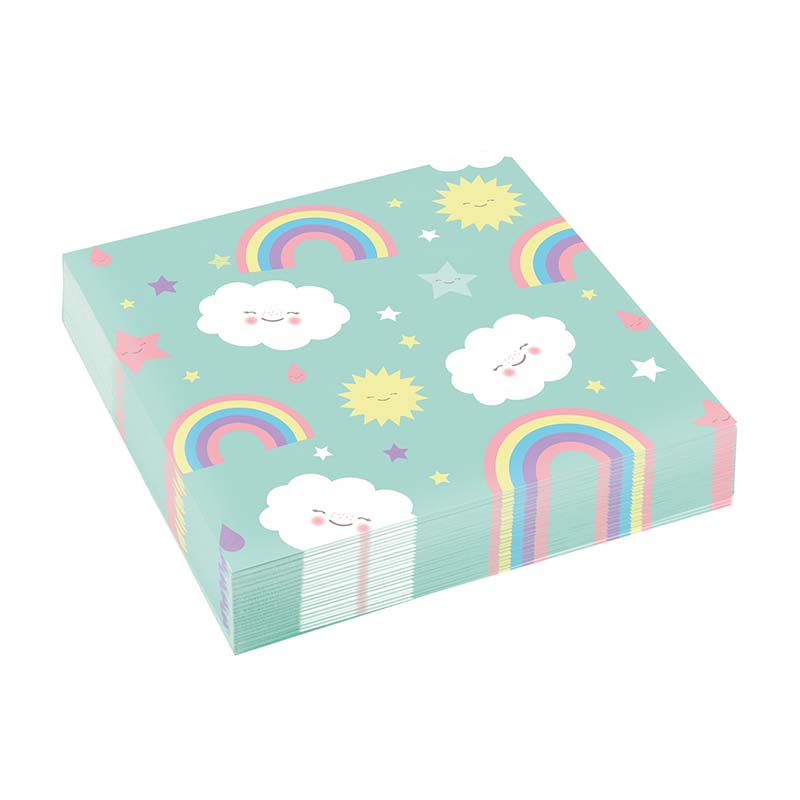 Χαρτοπετσέτες φαγητού Rainbow & Cloud
