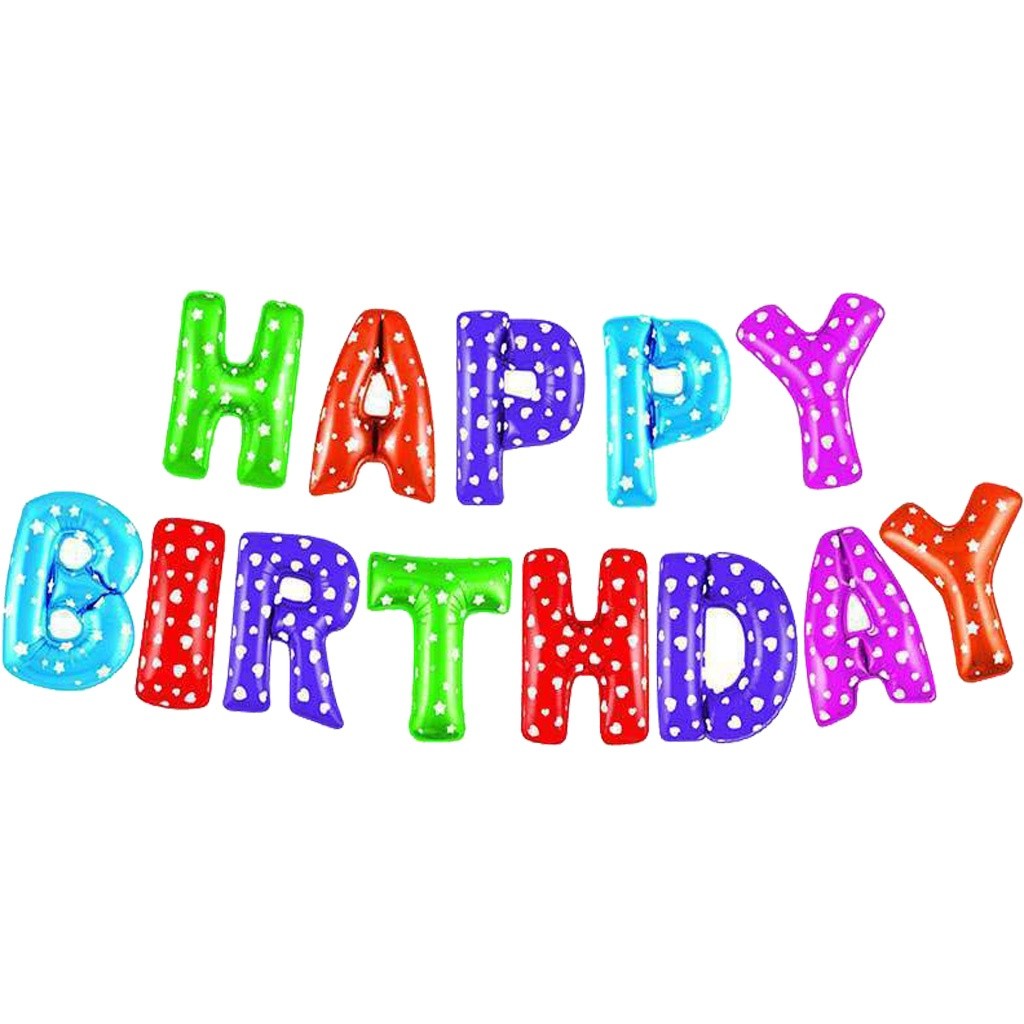 Μπαλόνια φράση Happy Birthday πολύχρωμα 13τεμ.